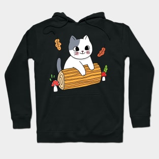 Mushroom Cat Wood Hoodie